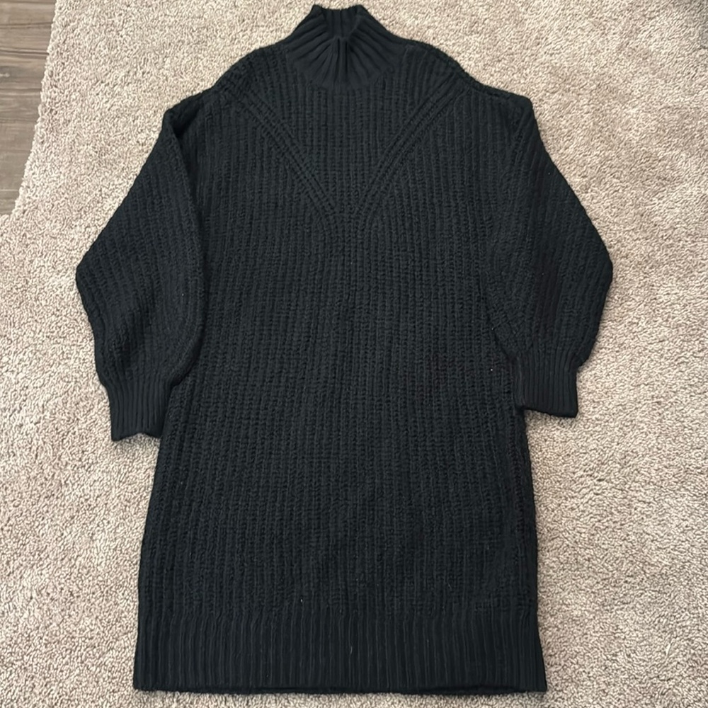 Old Navy Black Ribbed Knit Sweater Dress